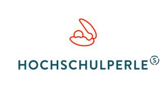 Das Logo der Hochschulperle des Stifterverbands zeigt auf weißem Grund den Schriftzug HOCHSCHULPERLE (S), darüber in Orange das Icon einer Perle in einer geöffneten Muschel.