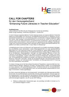 Screenshot von Seite 1 des Call for Chapters